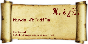 Minda Ádám névjegykártya