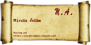Minda Ádám névjegykártya